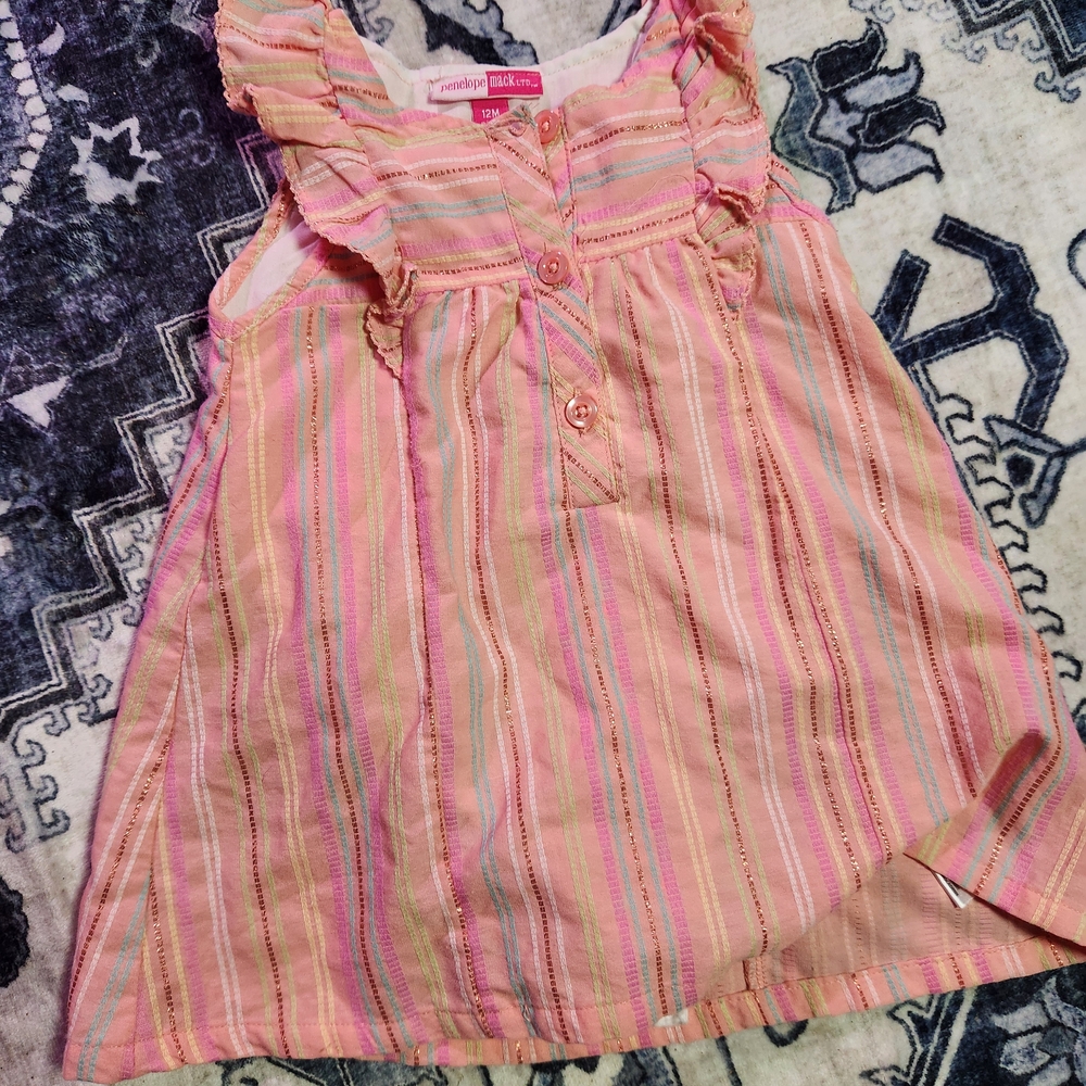 Penelope Mack Striped Pink Dress for Kids